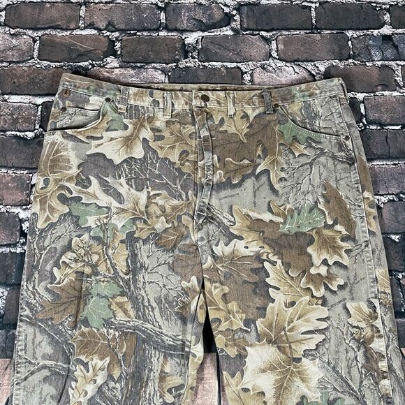 Vintage Wrangler Rugged Wear Jeans Mens 44x28 Advantage Leaf Camo Hunting Pants - Picture 6 of 13